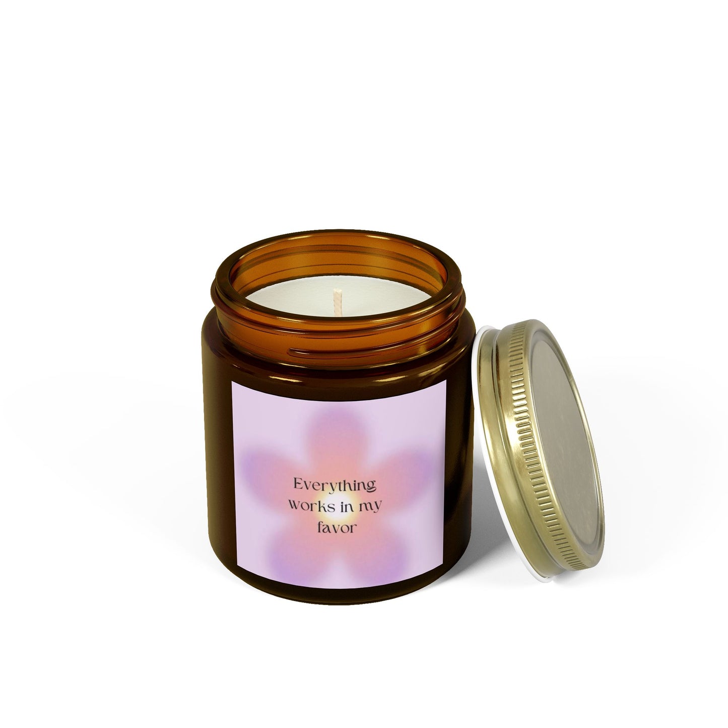 EVERYTHING WORKS IN MY FAVOR Scented Candles, Coconut Apricot Wax (4oz, 9oz)