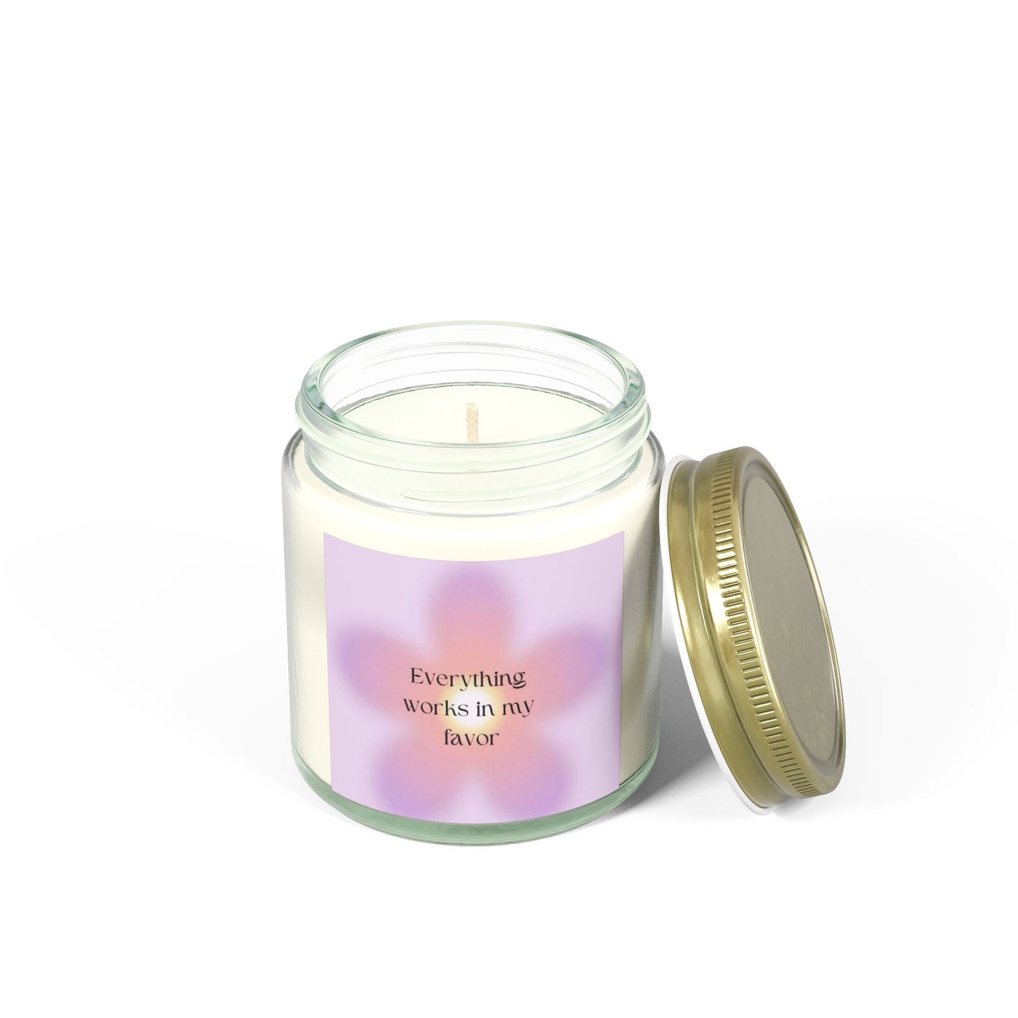 EVERYTHING WORKS IN MY FAVOR Scented Candles, Coconut Apricot Wax (4oz, 9oz)