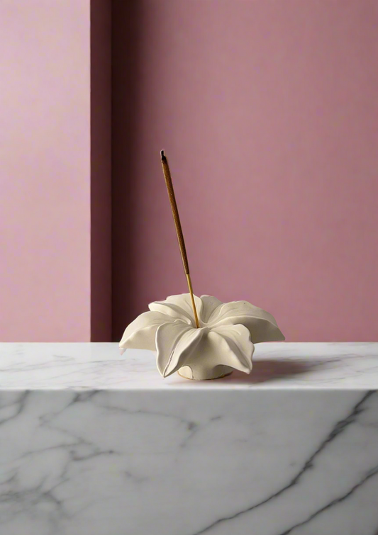 Lilly flower Incense holder, custom colours effects | Handmade | Jesmonite | Incense trays | Neutral home Decor and gifts.