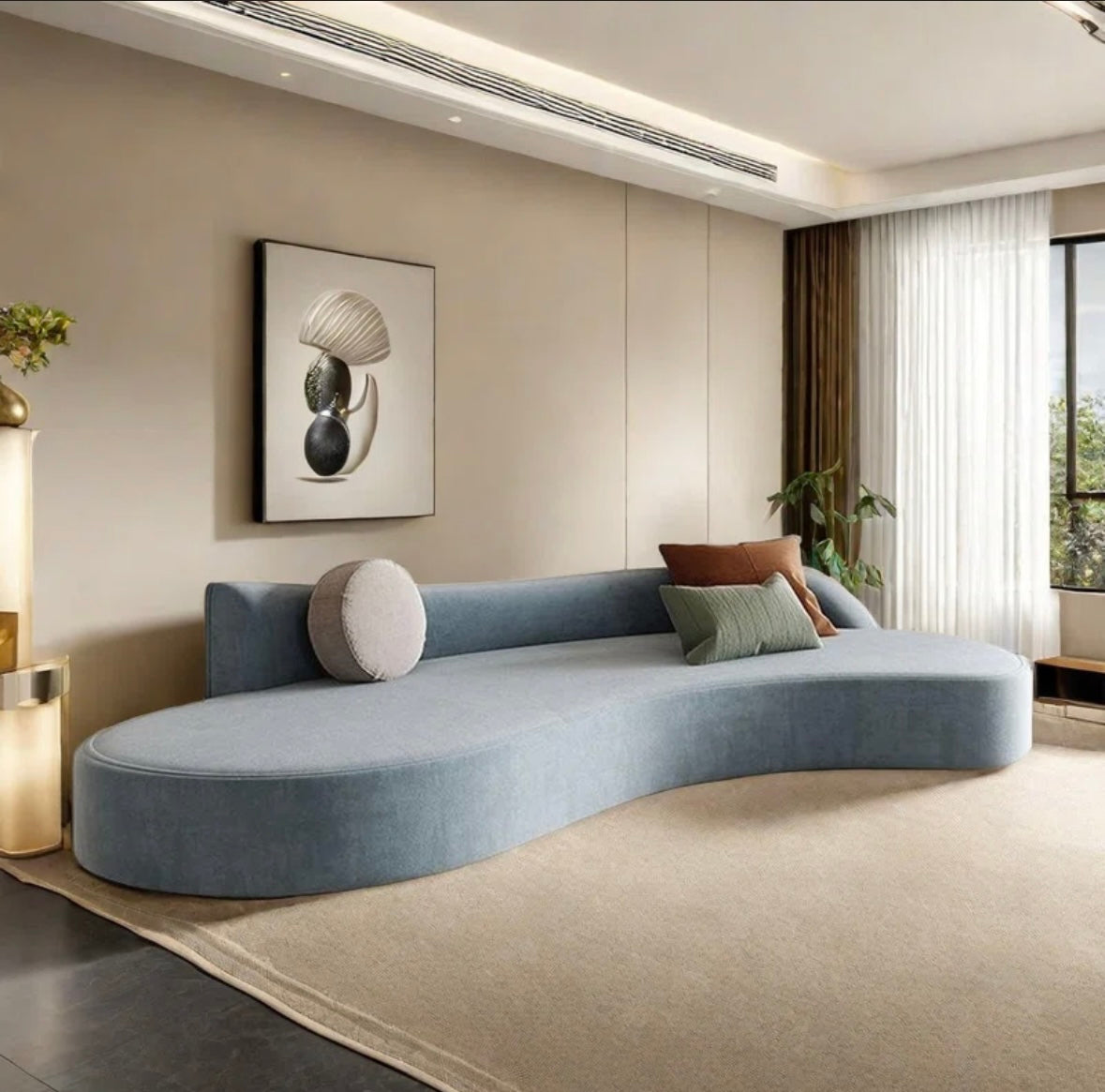 Simple Curved Living Room Sofa