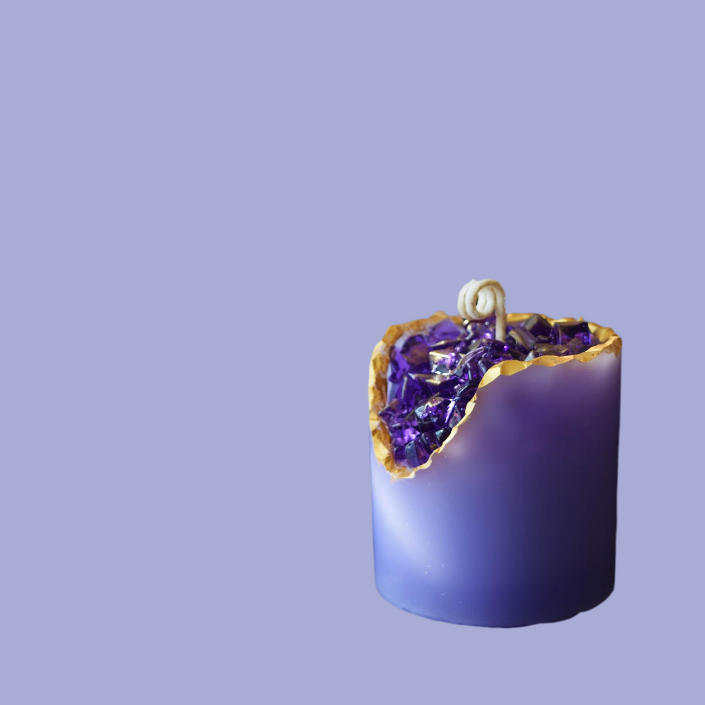 Amethyst Crystal Candle – Handmade Wax Geode