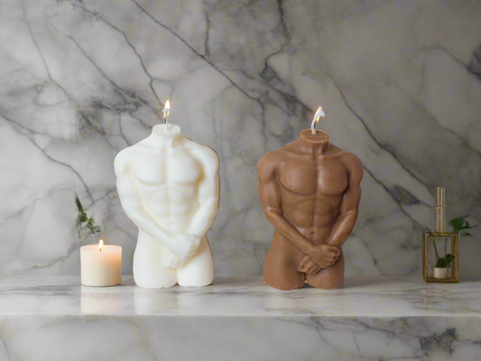 Naked Male Body Candle With Arms | Man Chest | Torso | Fit Torso Gift Idea | Set | HandMade | Scented | Variations | UK Muscle