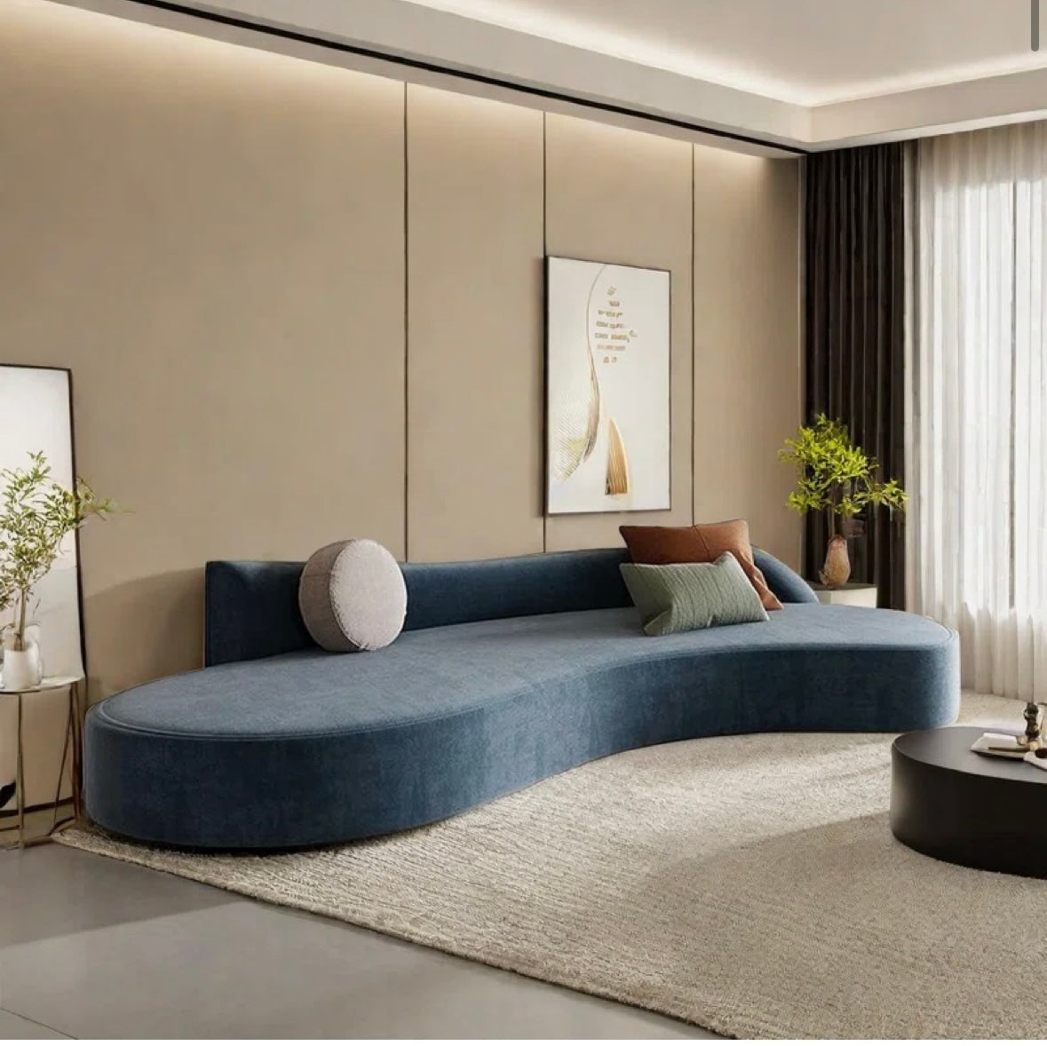 Simple Curved Living Room Sofa