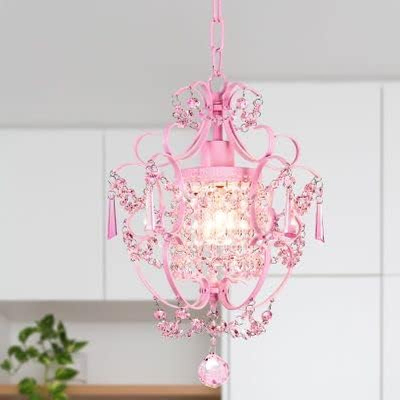 Modern Crystal Pendant Light ,Hanging Lamp for Girls Room Bedroom and Living Rooms