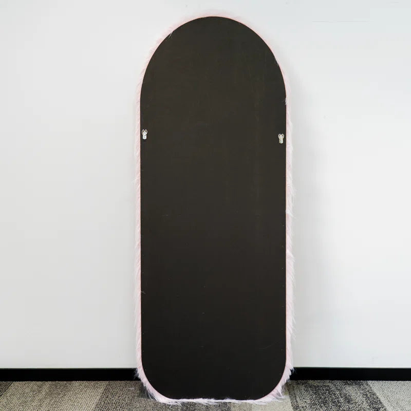 Pink Arch Plush Framed Creamy Bedroom Full Length Mirror