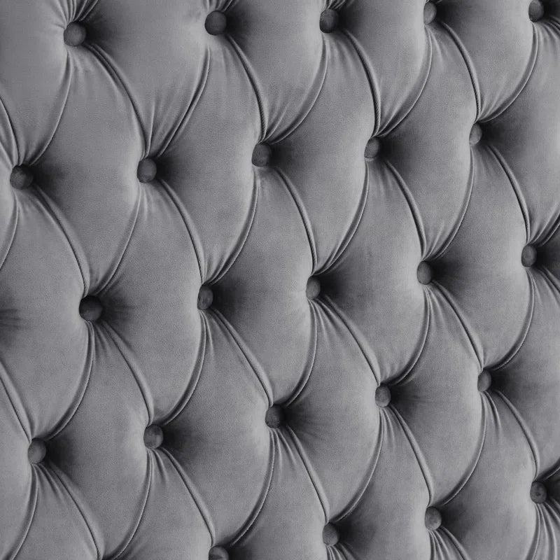 Jittender Luxurious Velvet Upholstered Canopy Bed with Speaker & USB Connection