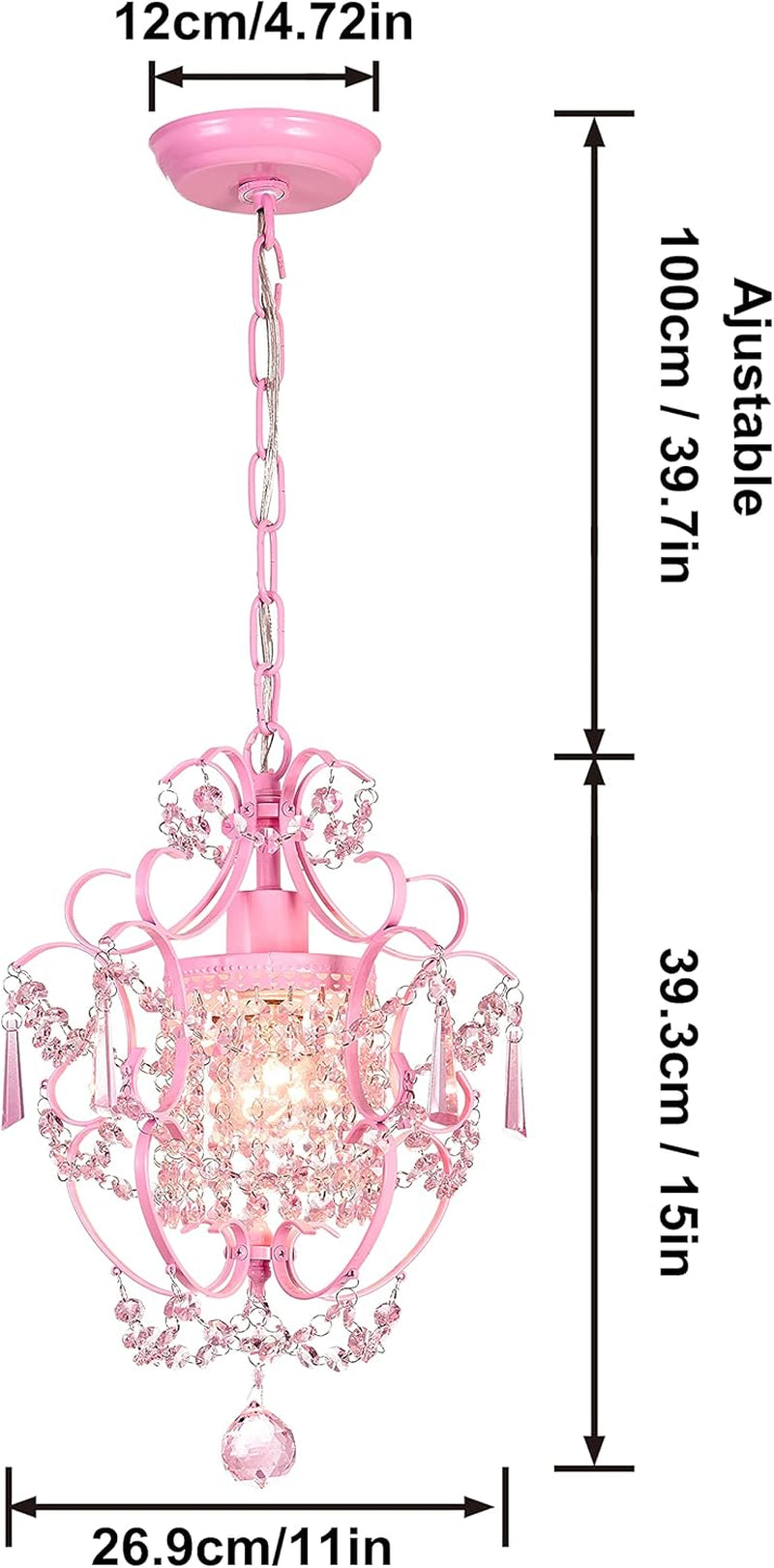 Modern Crystal Pendant Light ,Hanging Lamp for Girls Room Bedroom and Living Rooms