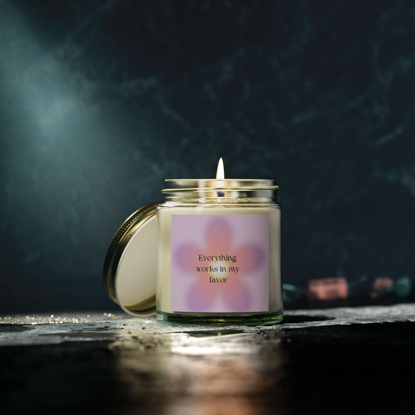 EVERYTHING WORKS IN MY FAVOR Scented Candles, Coconut Apricot Wax (4oz, 9oz)