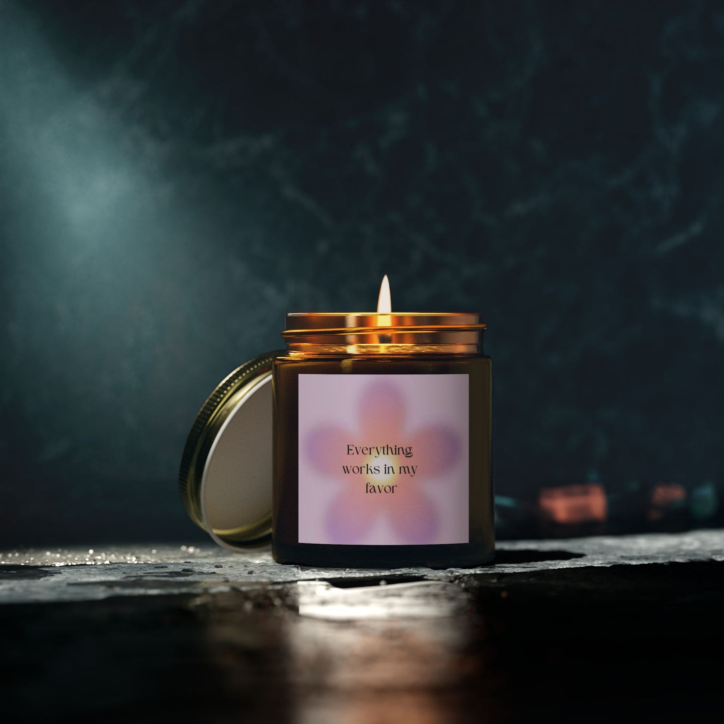 EVERYTHING WORKS IN MY FAVOR Scented Candles, Coconut Apricot Wax (4oz, 9oz)