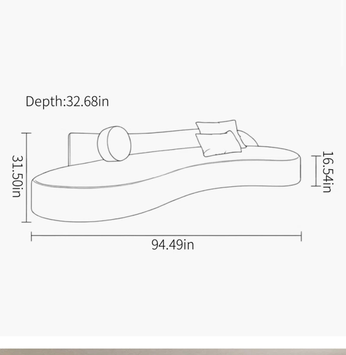 Simple Curved Living Room Sofa