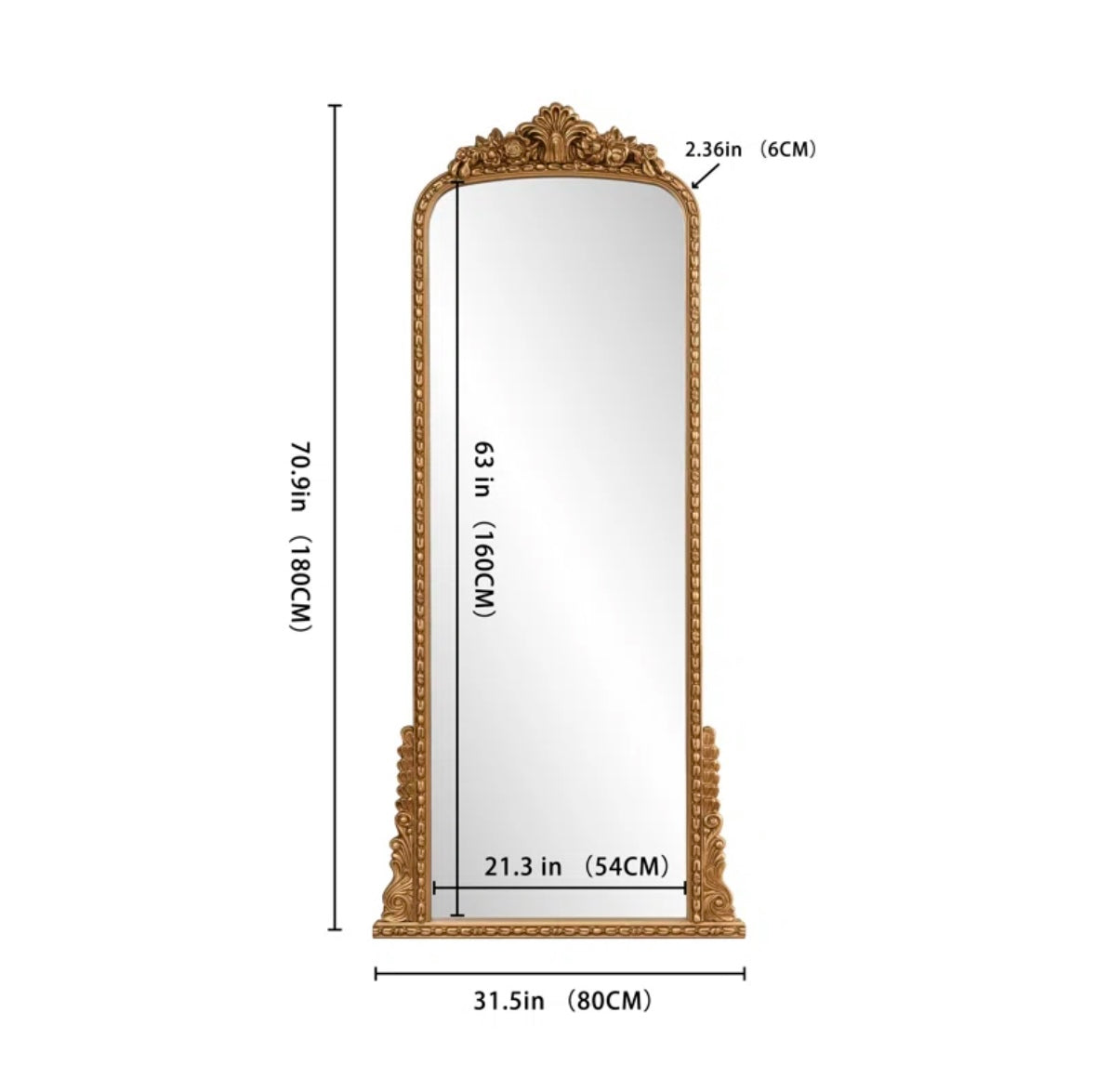 Finlea Vintage Arch Full Length Mirror